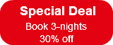 Special Deal  Book 3-nights       30% of