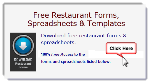 free restaurant forms spreadsheets templates